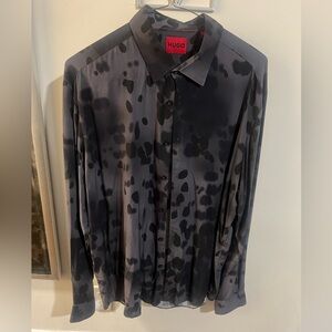 HUGO Black Leopard Print Shirt